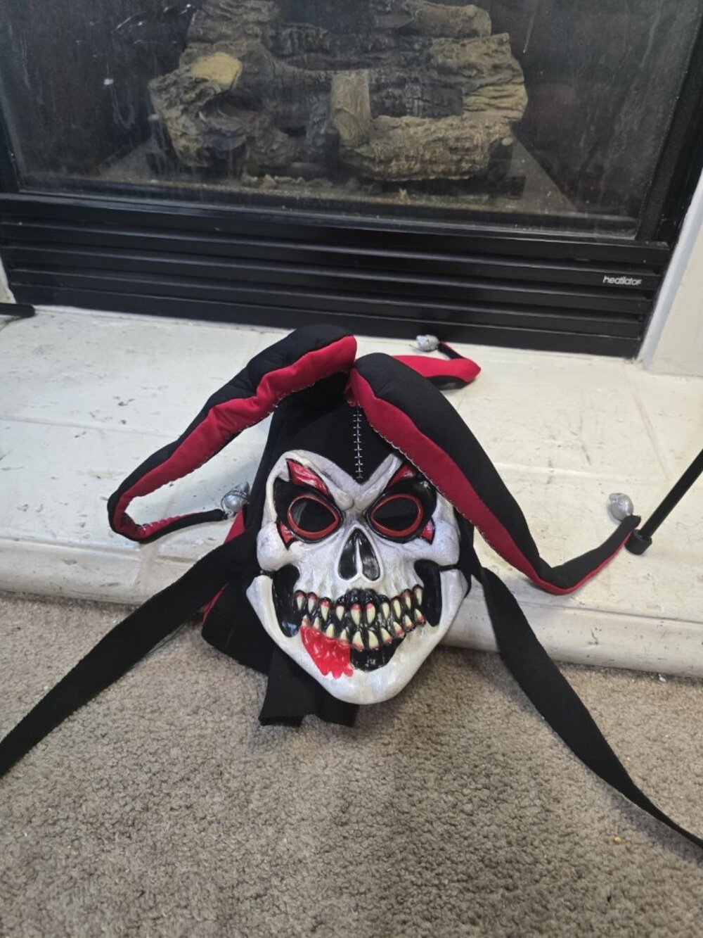 Vintage Joker Mask Fun World Halloween Rare Horror Jester Skull Charms
